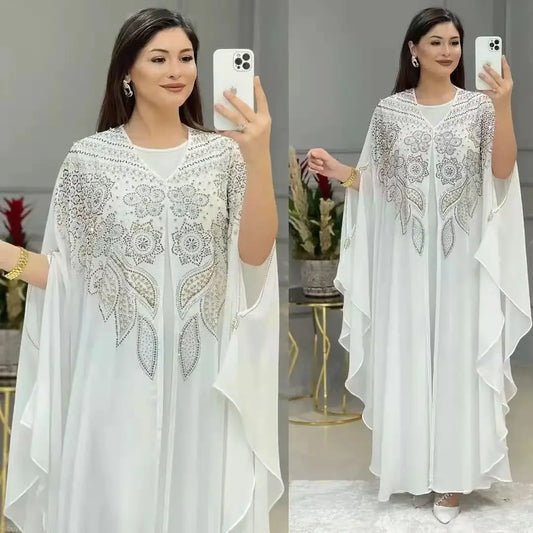 Sheikha 2 PCS Set  Party Dresses Chiffon Boubou Abaya